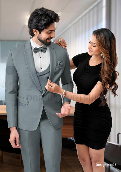 Men’s 3 Piece Wool Blend Suit | Slim Fit Wedding & Formal Outfit | Custom Tailored