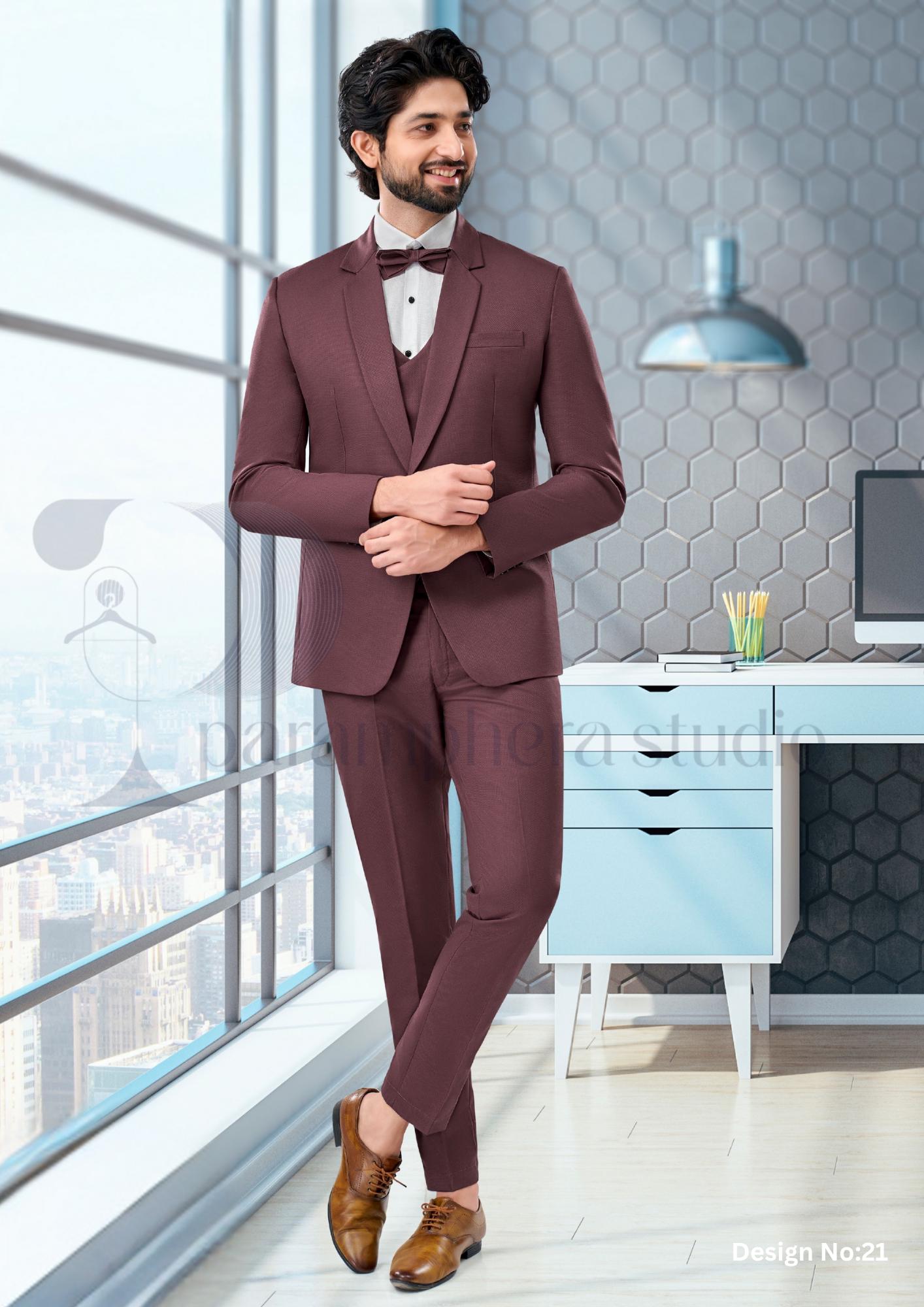 Men’s 3 Piece Wool Blend Suit | Slim Fit Wedding & Formal Outfit | Custom Tailored