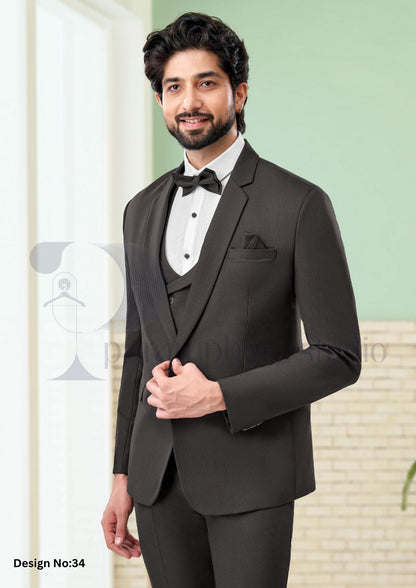 Men’s 3 Piece Wool Blend Suit | Slim Fit Wedding & Formal Outfit | Custom Tailored