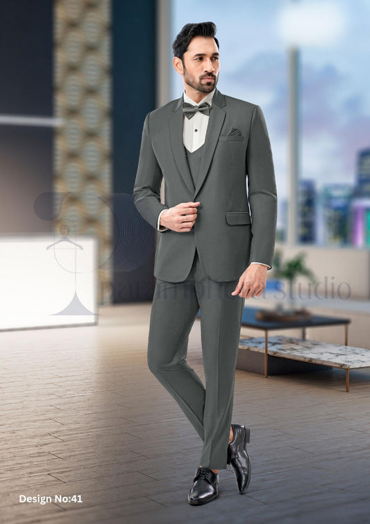 Handmade Wool Blend 3-Piece Suit | Custom Fit Wedding Outfit
