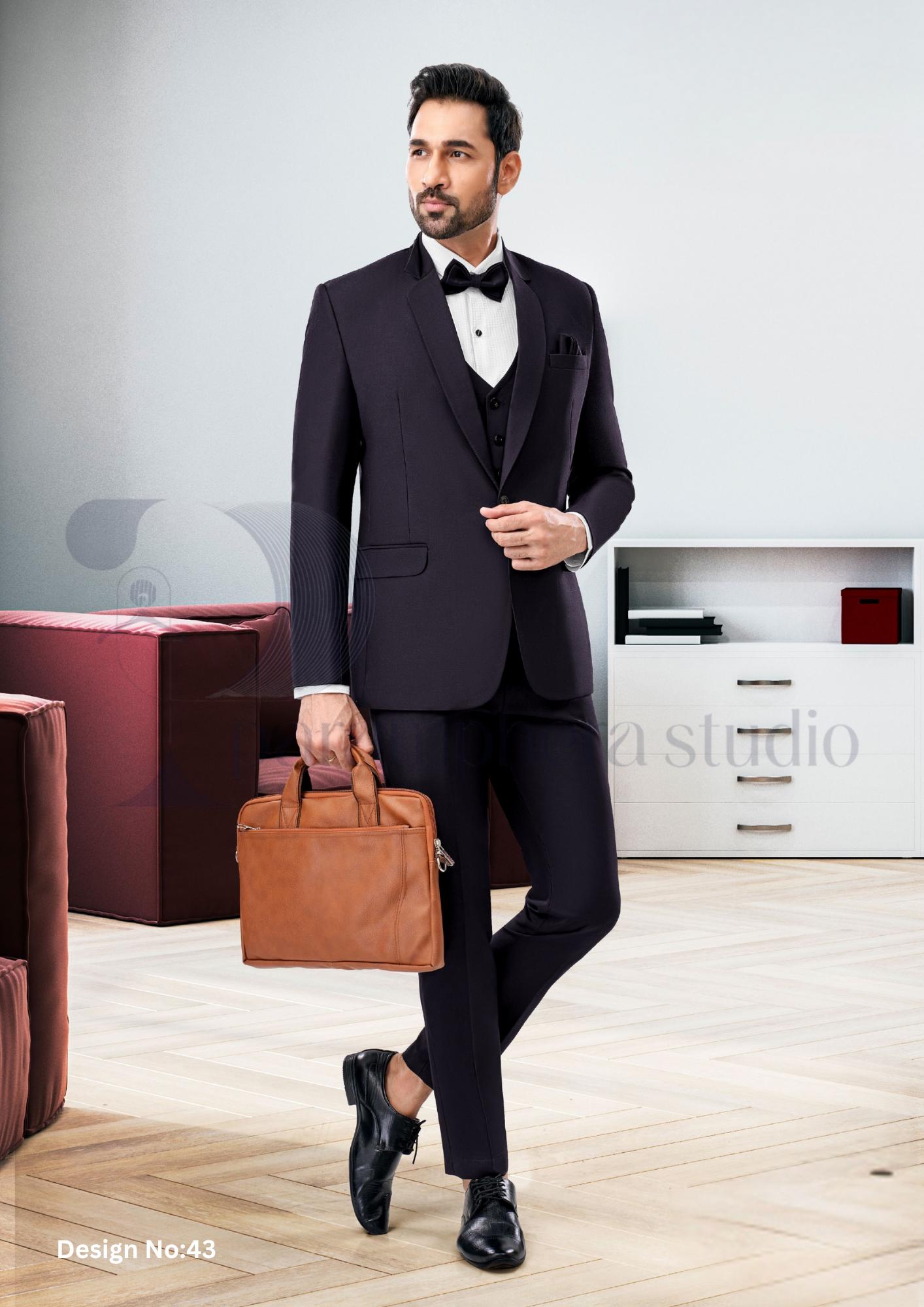 Handmade Wool Blend 3-Piece Suit | Custom Fit Wedding Outfit