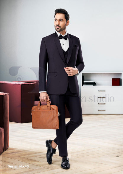 Handmade Wool Blend 3-Piece Suit | Custom Fit Wedding Outfit