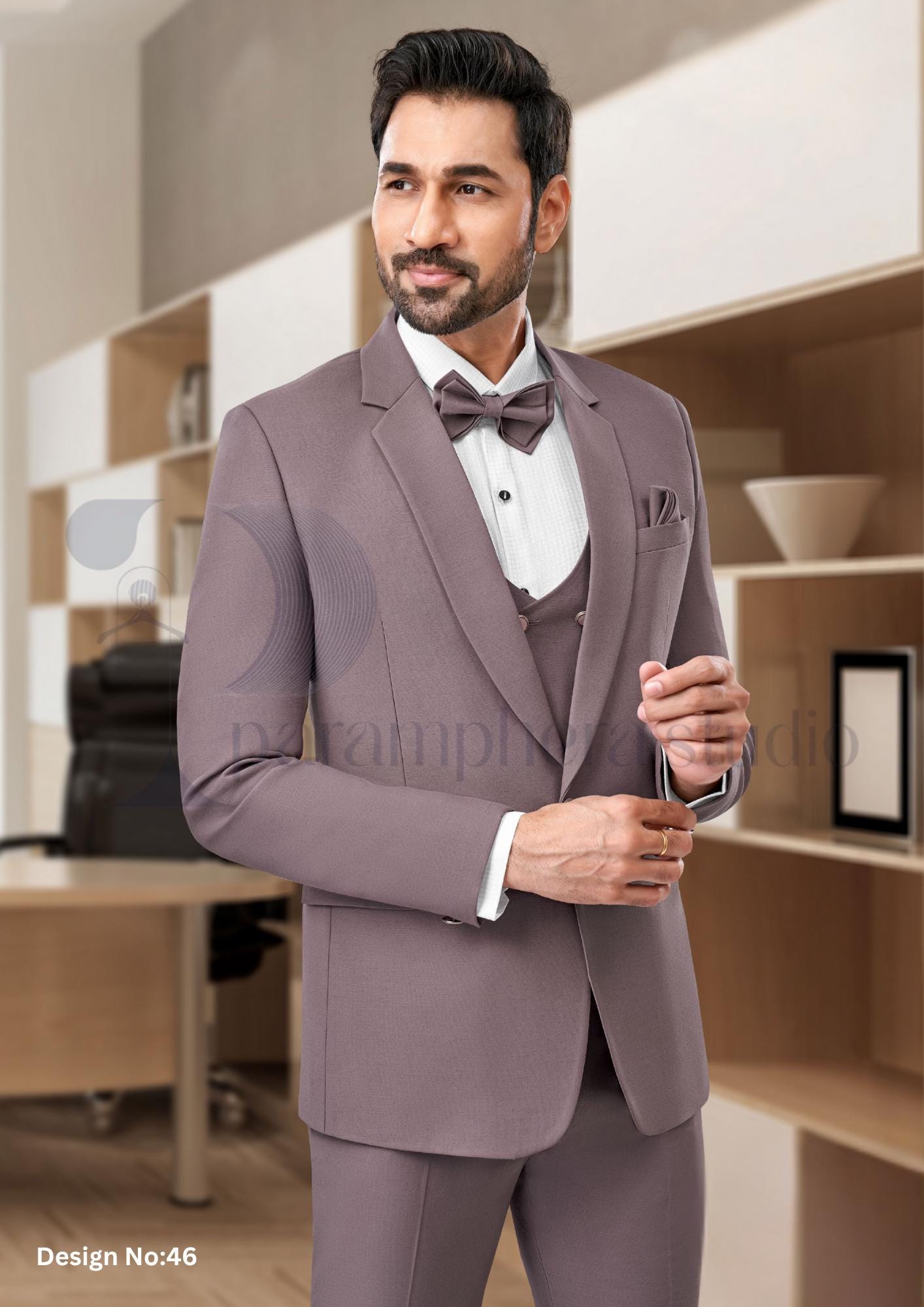 Handmade Wool Blend 3-Piece Suit | Custom Fit Wedding Outfit