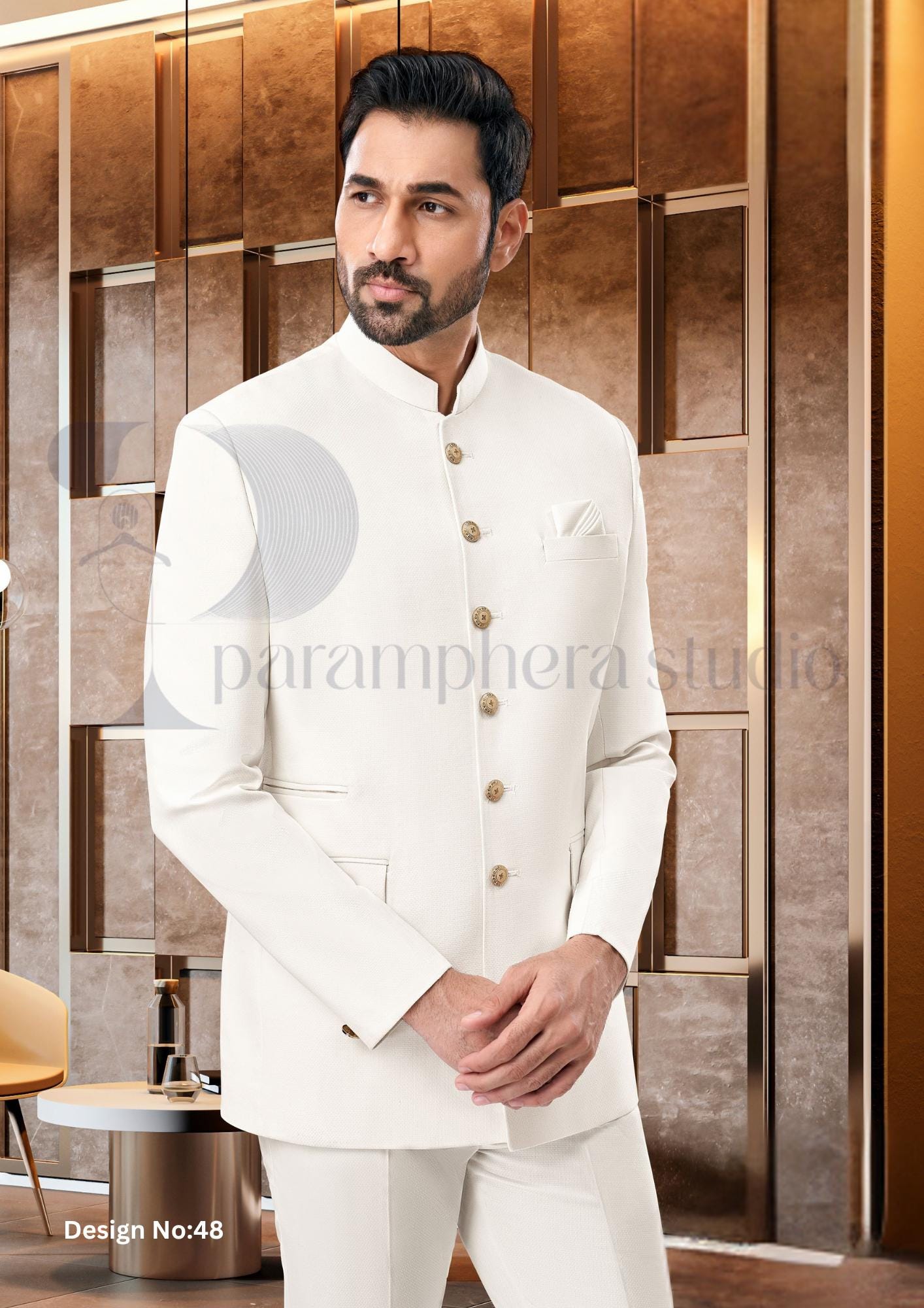 Handmade Wool Blend 3-Piece Suit | Custom Fit Wedding Outfit